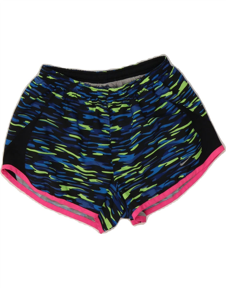 NIKE Womens Sport Shorts UK 10 Small Black Animal Print Polyester Vintage Nike and Second-Hand Nike from Messina Hembry 