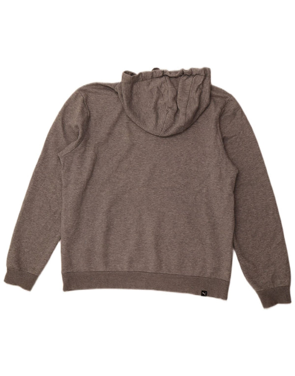 Felpa con cappuccio da uomo PUMA in cotone grigio medio