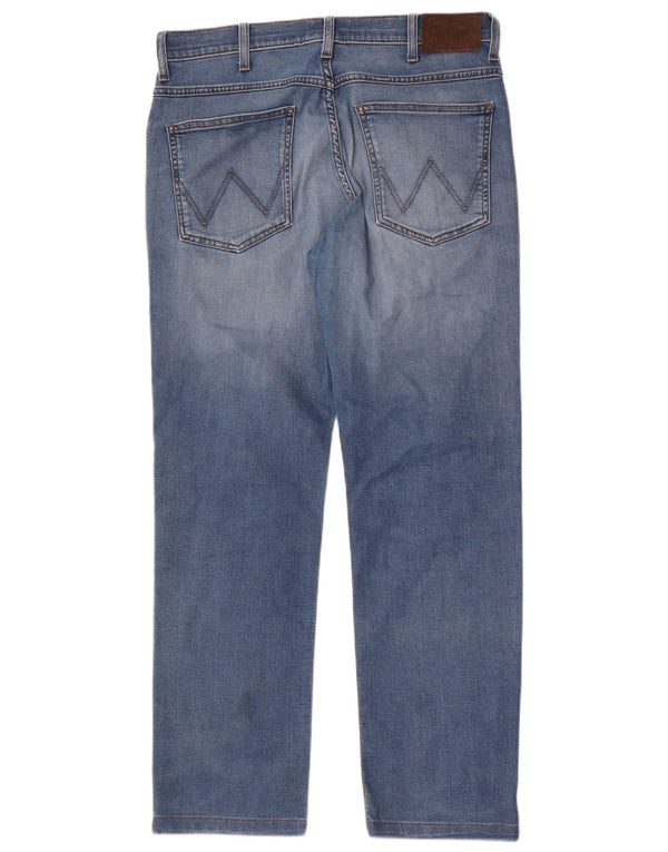 Jeans dritti invecchiati da uomo Wrangler W32 L30 Blu