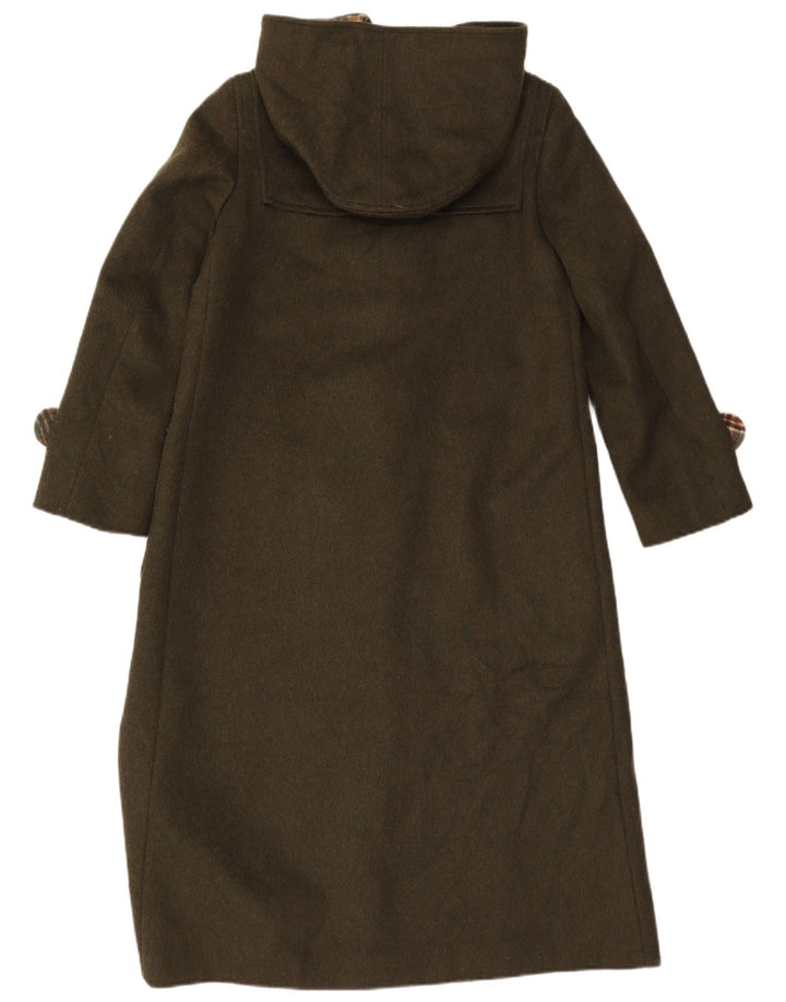 Montgomery con cappuccio da donna vintage EU 40 lana kaki media