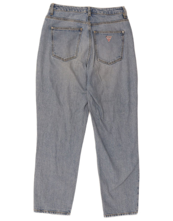 Jeans Guess Mom da donna a vita alta, affusolati, corti, W28 L25, cotone blu