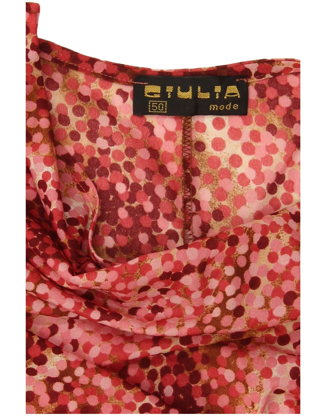 Abito vintage da donna a trapezio IT 50 XL Bordeaux maculato