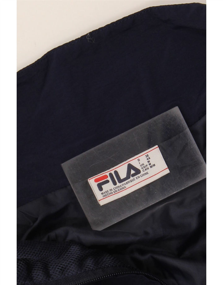 FILA Womens Graphic Pullover Tracksuit Top UK 14 Medium Navy Blue Vintage Fila and Second-Hand Fila from Messina Hembry 