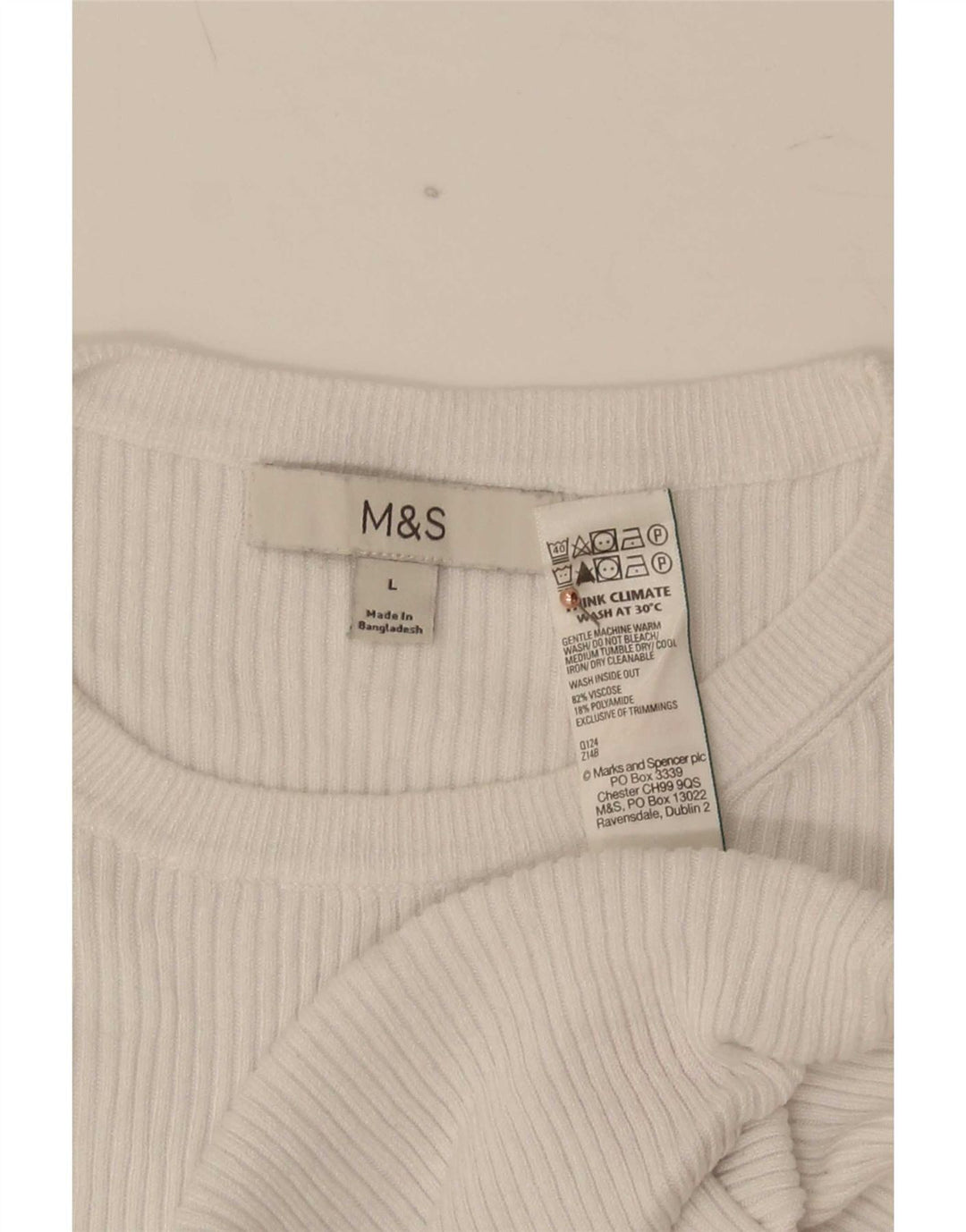 Marks & Spencer T-shirt da uomo Top Large in viscosa bianca