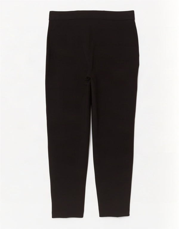 Marks & Spencer Womens Tapered Casual Trousers UK 12 Medium W30 L28 Black