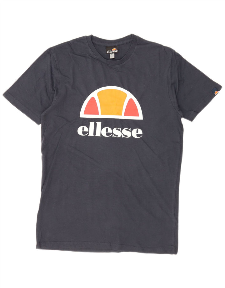 T-shirt grafica da uomo Ellesse Top Small in cotone blu navy