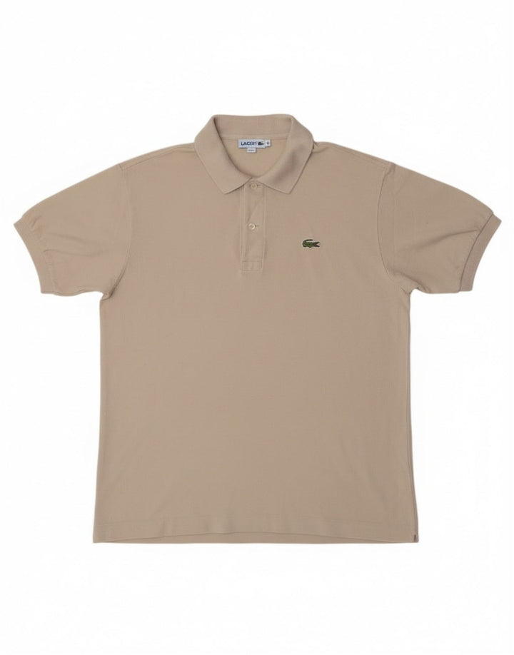 Polo da uomo Lacoste taglia 4 media in cotone bianco sporco
