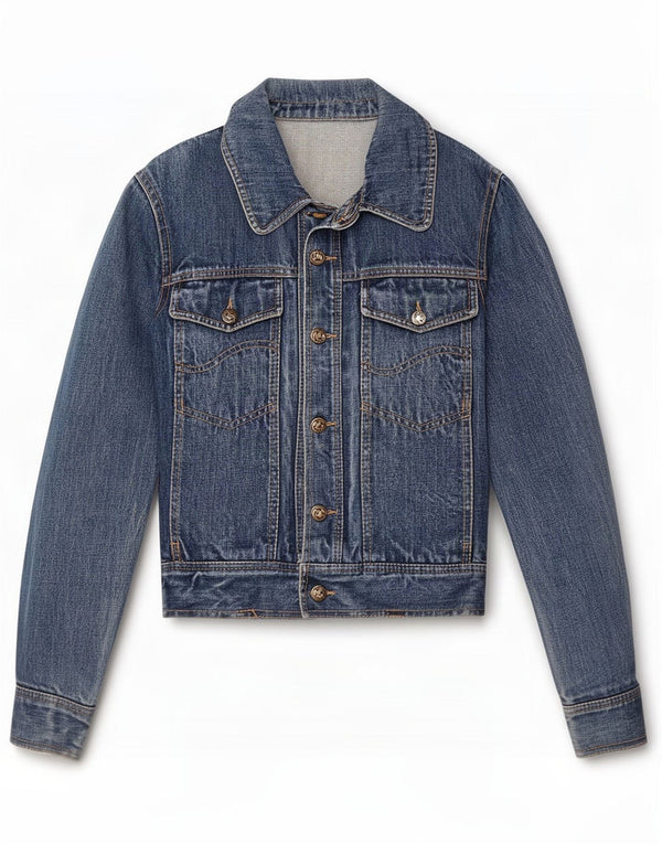 Giacca di jeans vintage da donna UK 12 Blu medio
