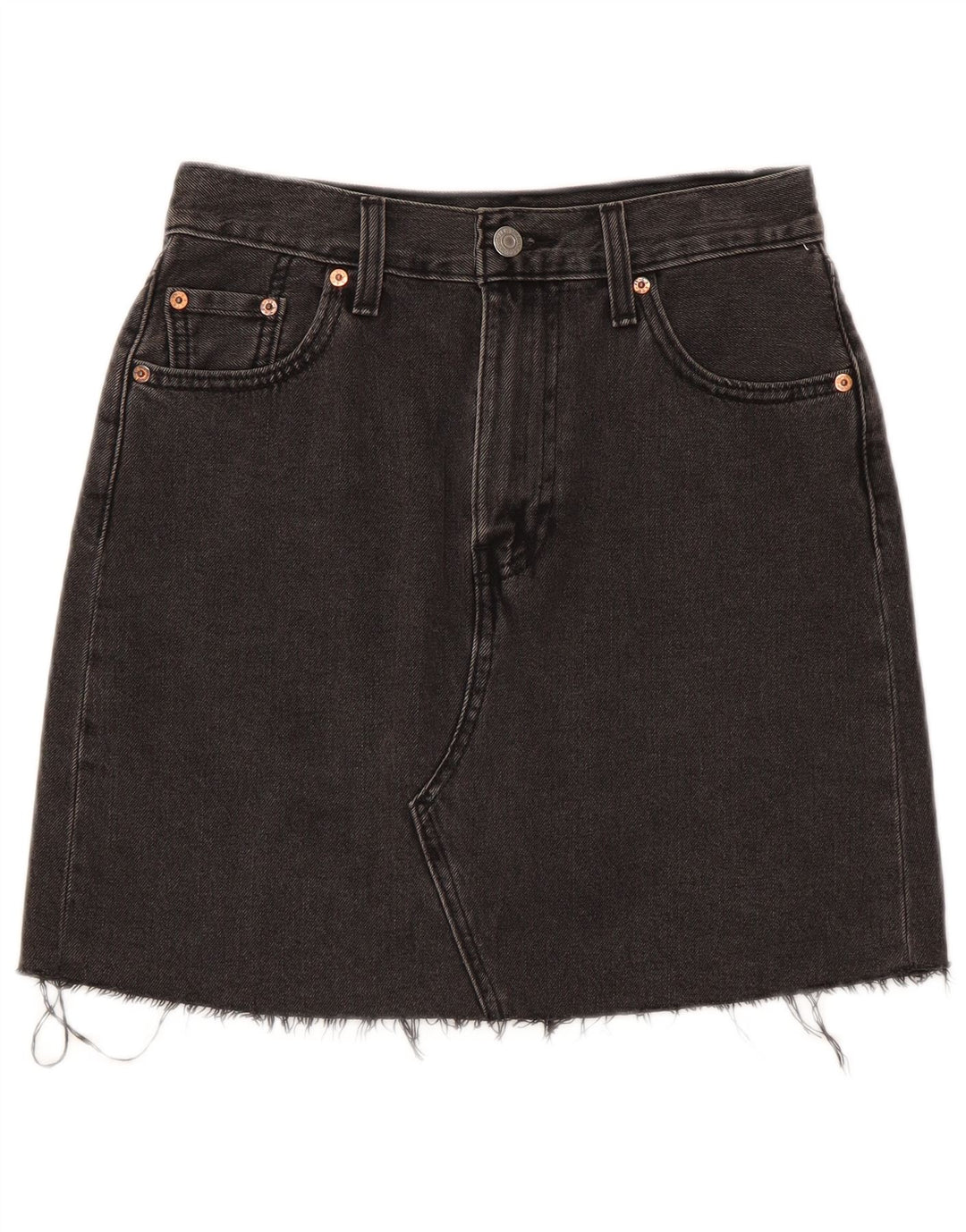 Gonna di jeans da donna Levi's W26 piccola in cotone grigio