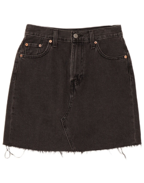Gonna di jeans da donna Levi's W26 piccola in cotone grigio