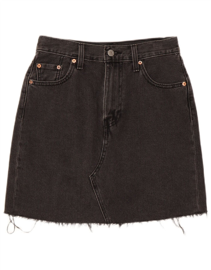 Gonna di jeans da donna Levi's W26 piccola in cotone grigio