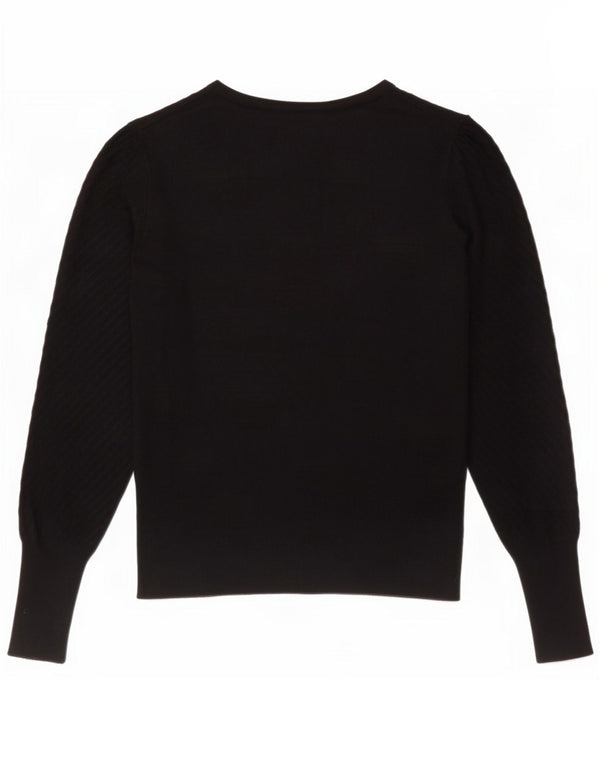 Maglione da donna Marks & Spencer con scollo a barca UK 14 Viscosa nera media