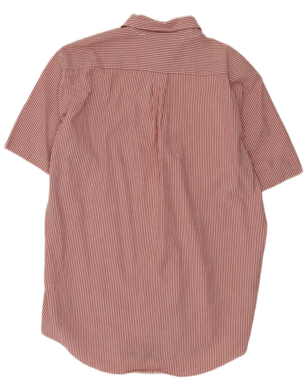 Camicia a maniche corte da uomo Brooks Brothers Large in cotone gessato rosso