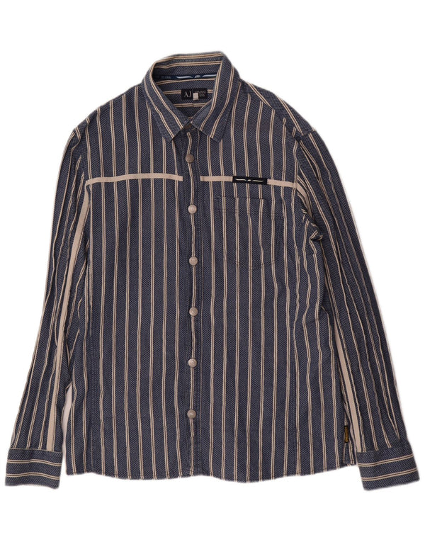 Camicia da uomo ARMANI JEANS 2XL a righe blu
