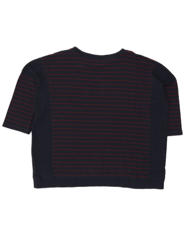 Maglione maglione con scollo a barca da donna Marks & Spencer UK 22 3XL a righe blu navy