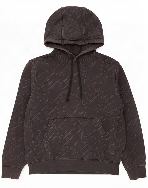 Felpa con cappuccio grafica Nike da uomo piccola in cotone nero