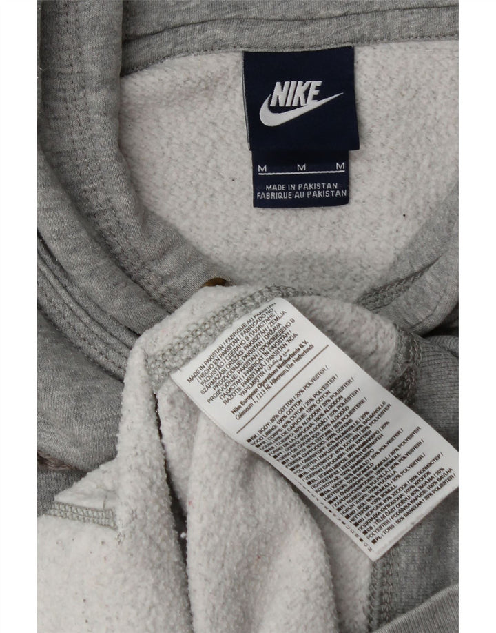 Felpa con cappuccio da uomo Nike in cotone mélange grigio medio