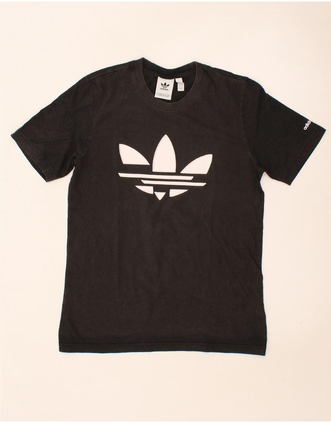 ADIDAS Mens Graphic T-Shirt Top Small Black Cotton Vintage Adidas and Second-Hand Adidas from Messina Hembry 