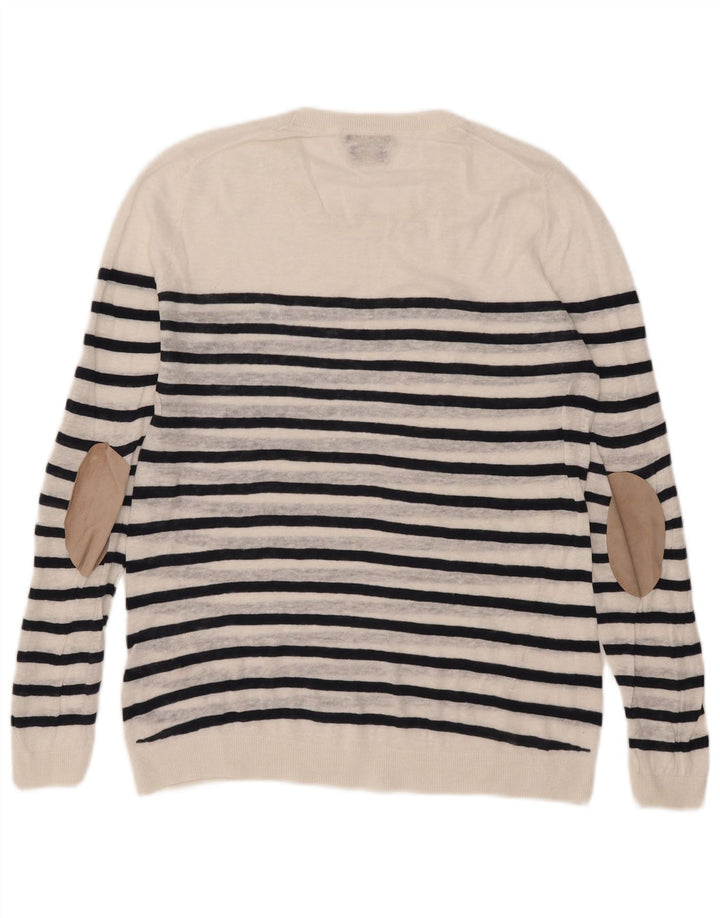 Maglione maglione girocollo da donna Massimo Dutti UK 16 grandi righe bianche
