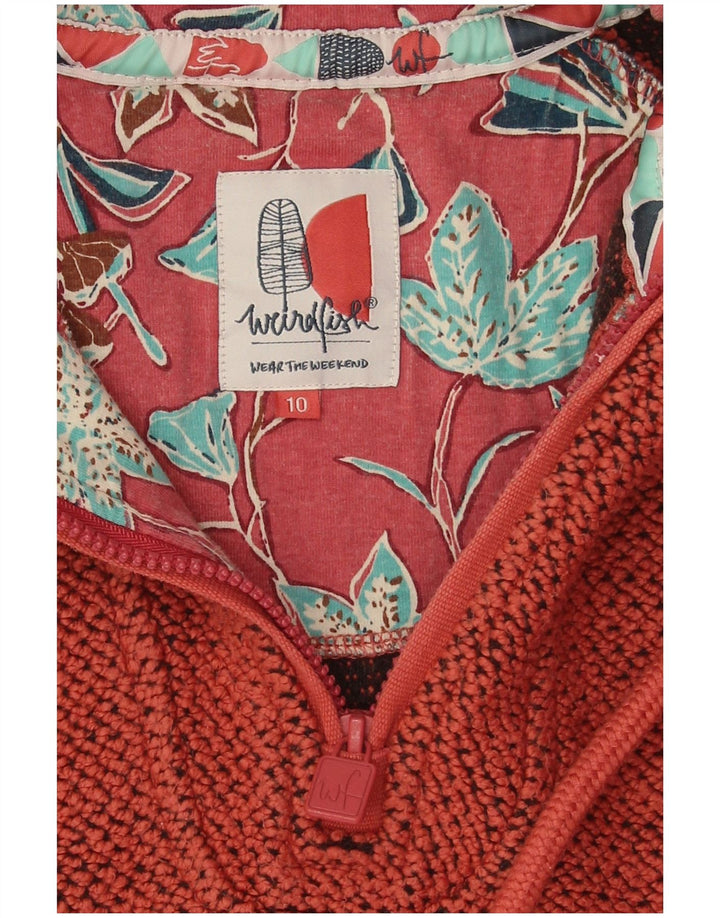 Maglione da donna oversize con zip e collo con zip Weird Fish UK 10 piccolo arancione
