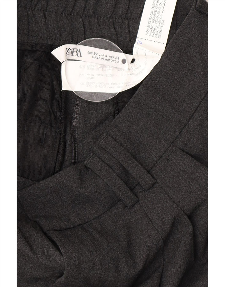 Pantaloni da abito con pegging da donna Zara EU 32 2XS W22 L26 Poliestere grigio
