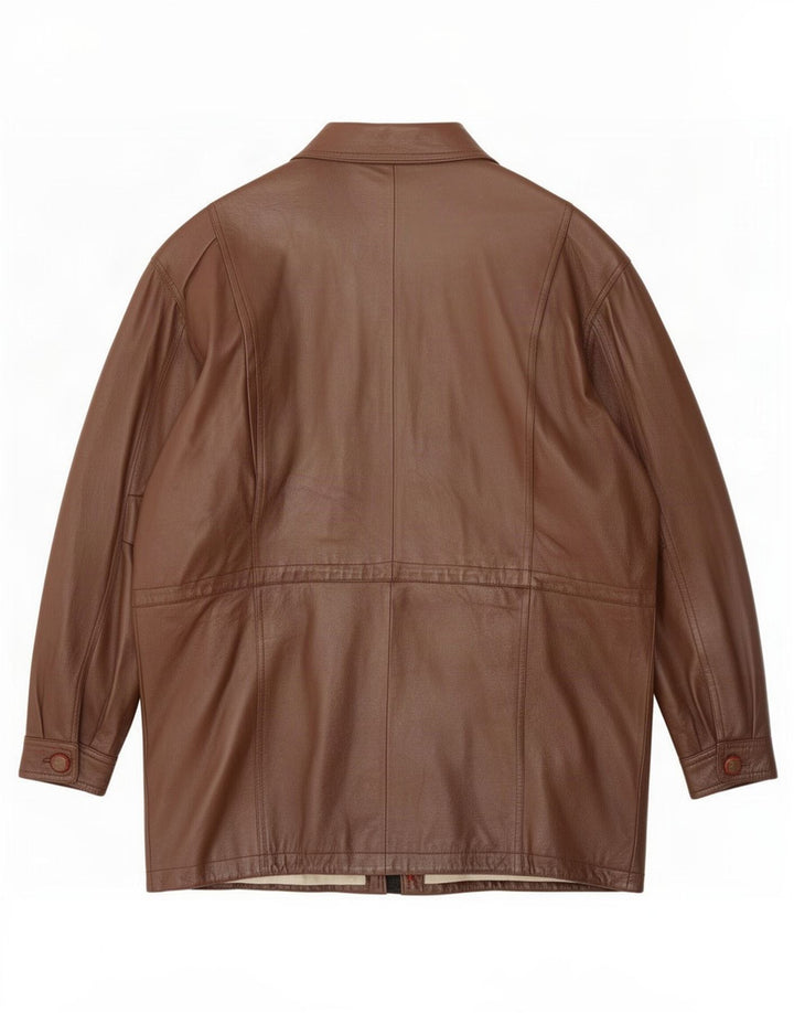 Cappotto in pelle liscia da uomo IT 52 XL Marrone