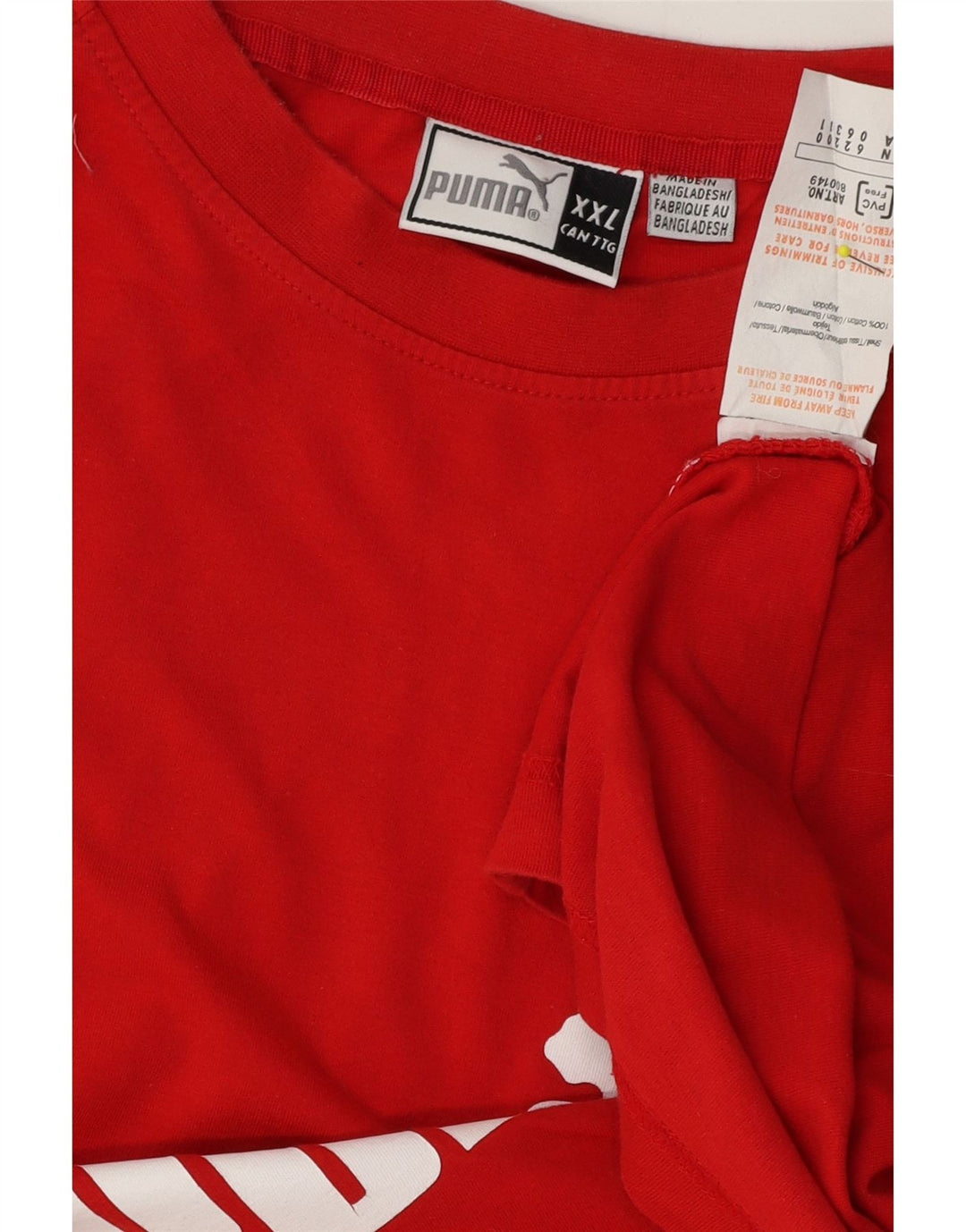 Canotta grafica da uomo Puma 2XL in cotone rosso