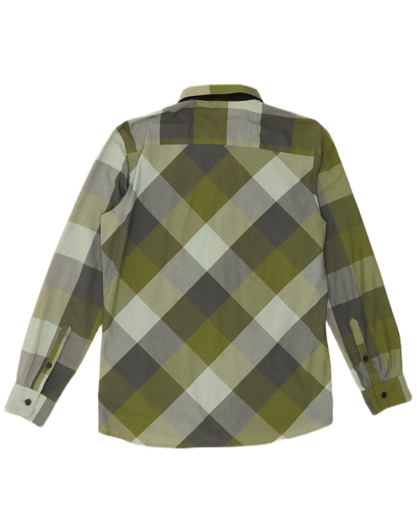 Maglia da uomo Adidas UK 40/42 Poliestere a quadri verde medio