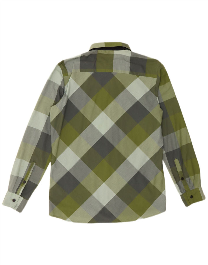 Maglia da uomo Adidas UK 40/42 Poliestere a quadri verde medio