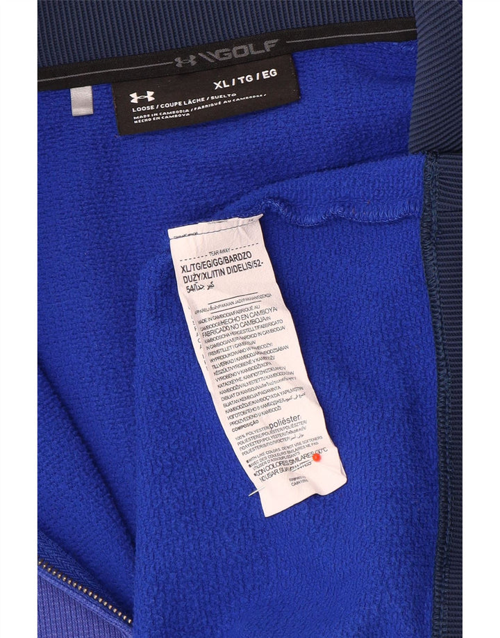 Felpa da uomo Under Armour con zip e collo maglione XL blu poliestere