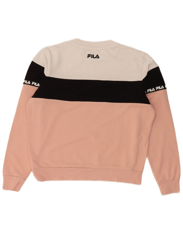 Felpa grafica da donna Fila Jumper UK 10 Small Pink Colourblock