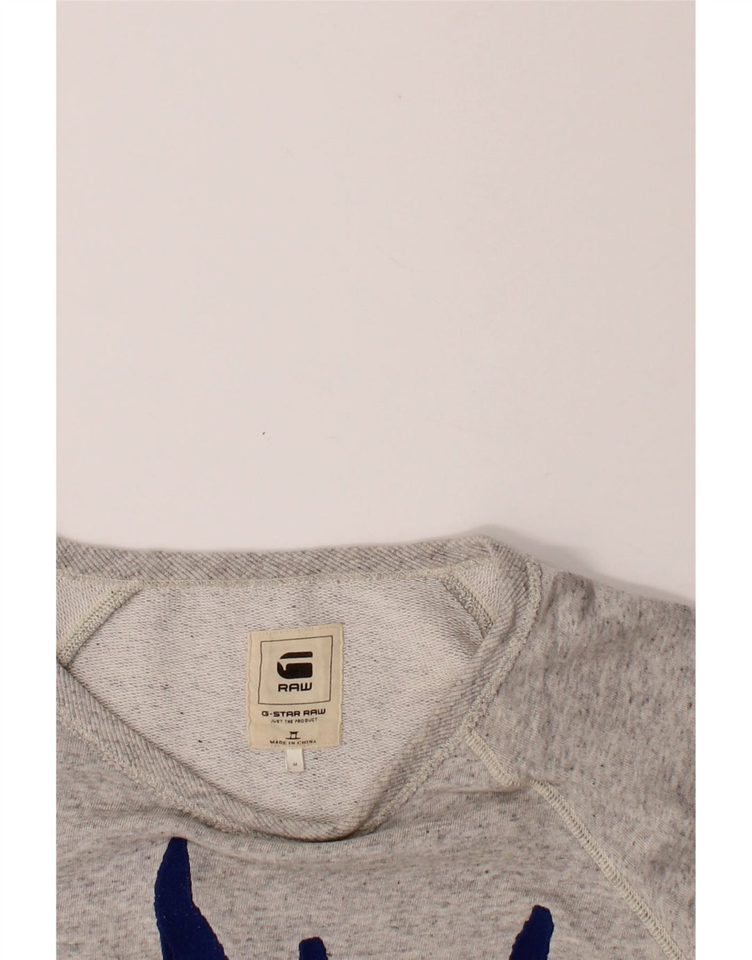 G-STAR Mens Graphic Sweatshirt Jumper Medium Grey Flecked Cotton Vintage G-Star and Second-Hand G-Star from Messina Hembry 