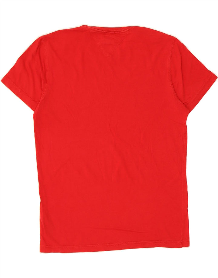 TOMMY HILFIGER Mens Graphic T-Shirt Top Medium Red Cotton Vintage Tommy Hilfiger and Second-Hand Tommy Hilfiger from Messina Hembry 