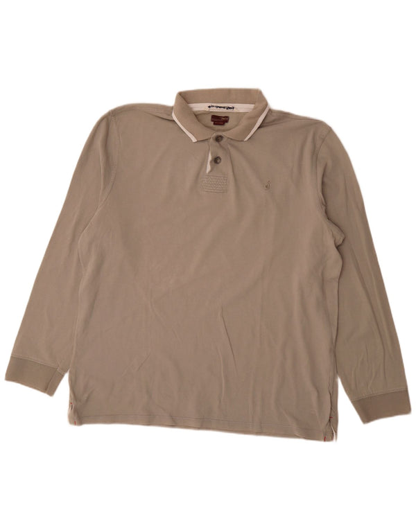 Marlboro Classics Mens Graphic Long Sleeve Rugby Polo Shirt 2XL Grey
