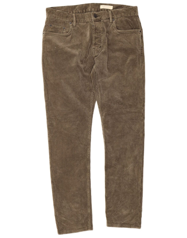 Pantaloni slim da uomo in velluto a coste All Saints W32 L30 cotone kaki