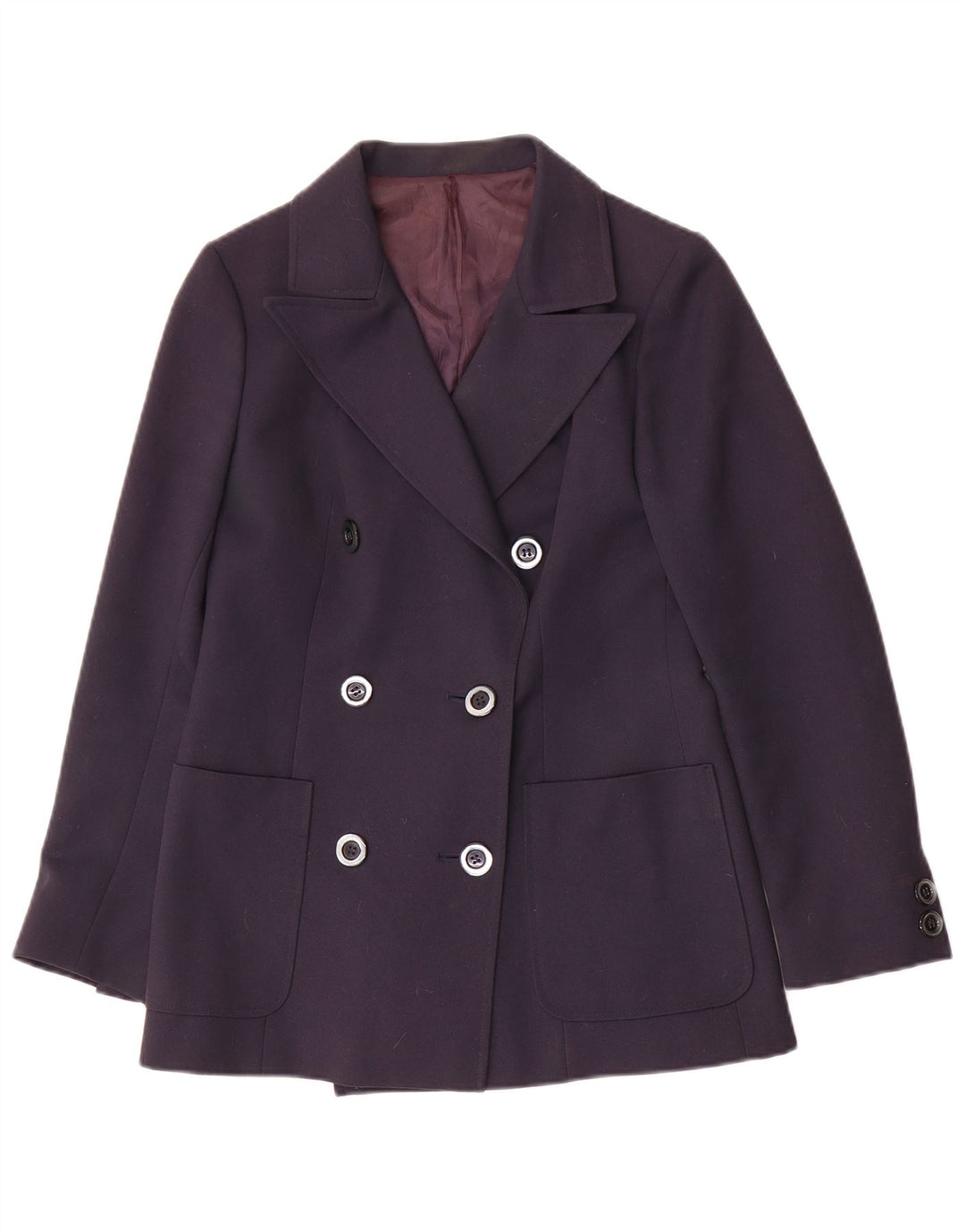 Giacca blazer doppiopetto vintage da donna IT 42 blu navy medio