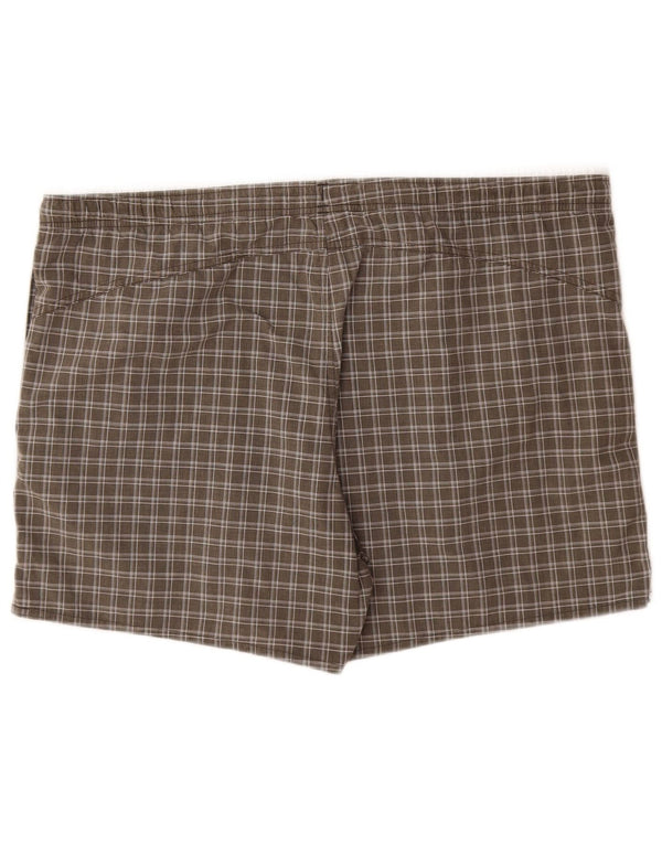 Pantaloncini da bagno da uomo Adidas grandi in poliestere a quadri kaki
