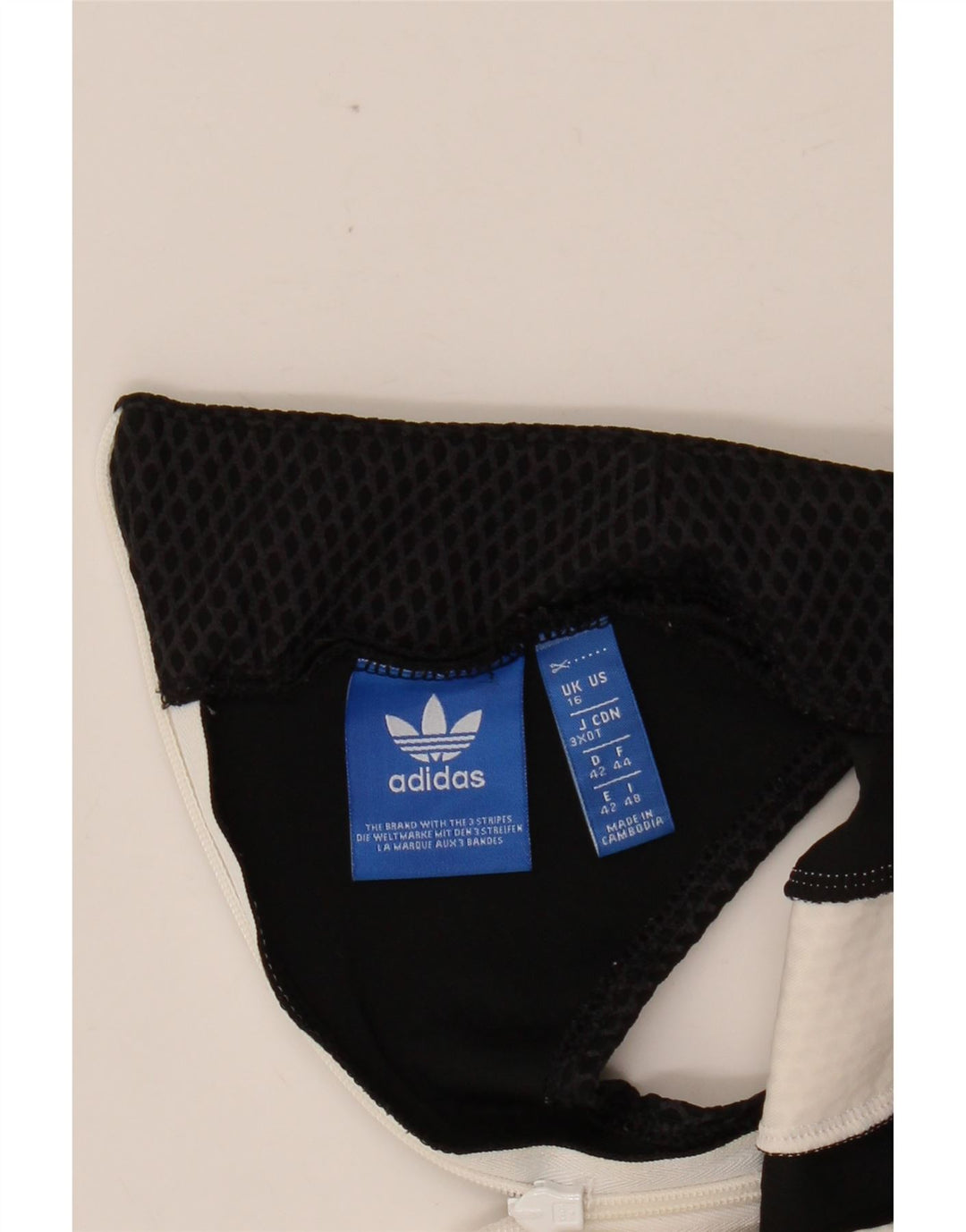 Abito aderente grafico da donna ADIDAS UK 16 Large White Colourblock