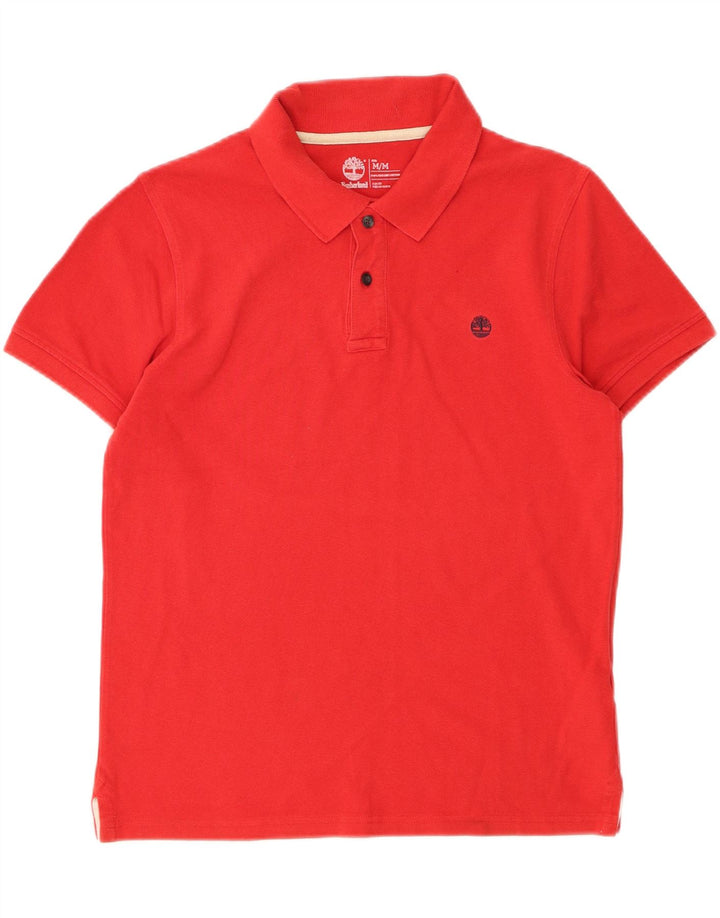 TIMBERLAND Mens Polo Shirt Medium Red Cotton Vintage Timberland and Second-Hand Timberland from Messina Hembry 