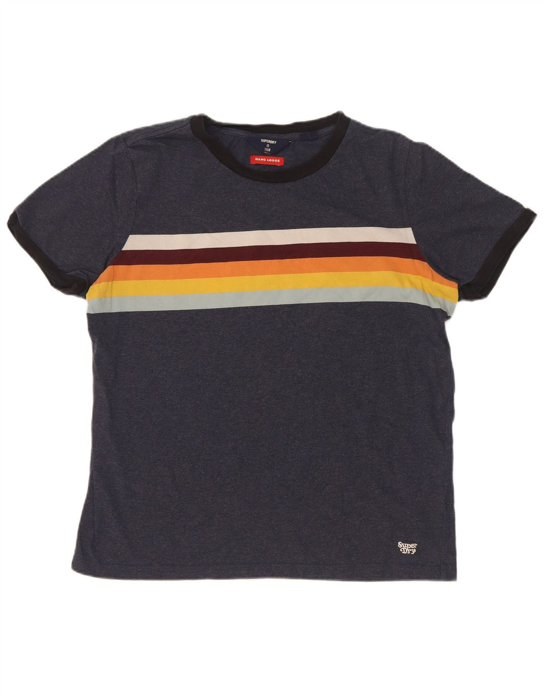 T-shirt da uomo Superdry Top color block blu navy medio