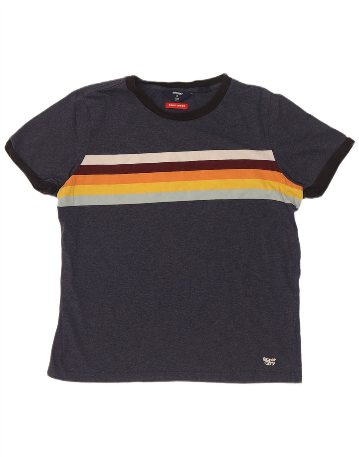 T-shirt da uomo Superdry Top color block blu navy medio