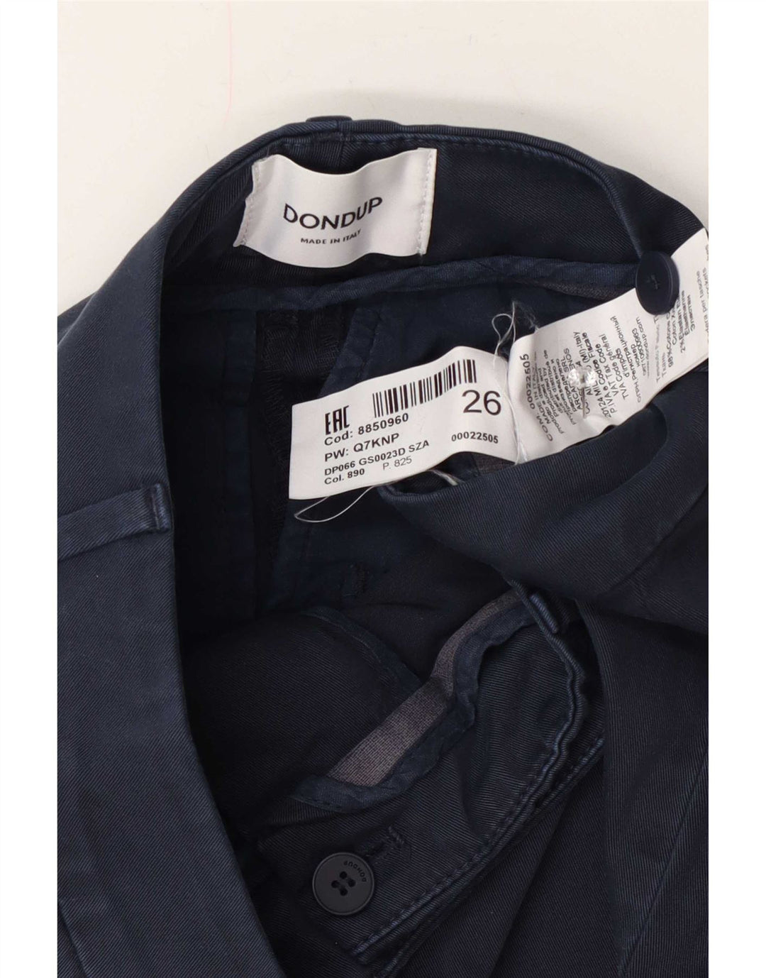Pantaloni cropped slim da donna Dondup W26 L24 cotone blu navy