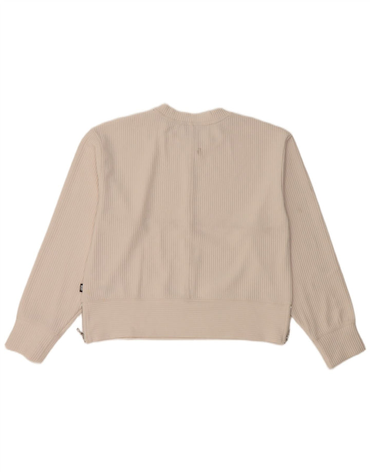 Felpa da donna Dkny Jumper UK 14 Poliestere bianco sporco medio