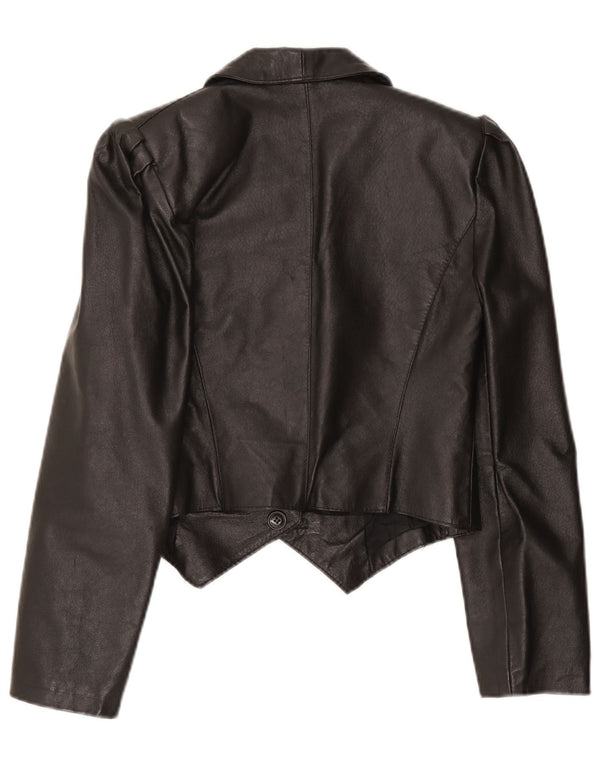 Giacca blazer vintage da donna a 1 bottone UK 10 piccola nera