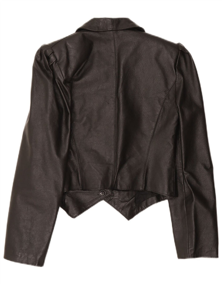 Giacca blazer vintage da donna a 1 bottone UK 10 piccola nera