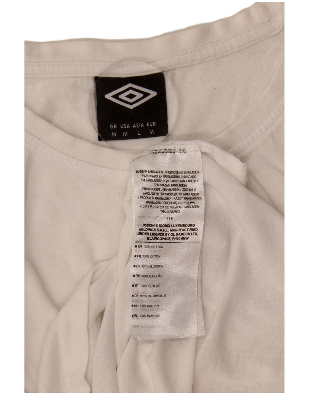 T-shirt da uomo Umbro Top in cotone bianco medio