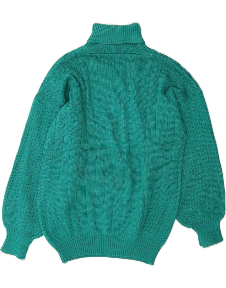 VINTAGE Womens Roll Neck Jumper Sweater UK 14 Large Green Vintage Vintage and Second-Hand Vintage from Messina Hembry 
