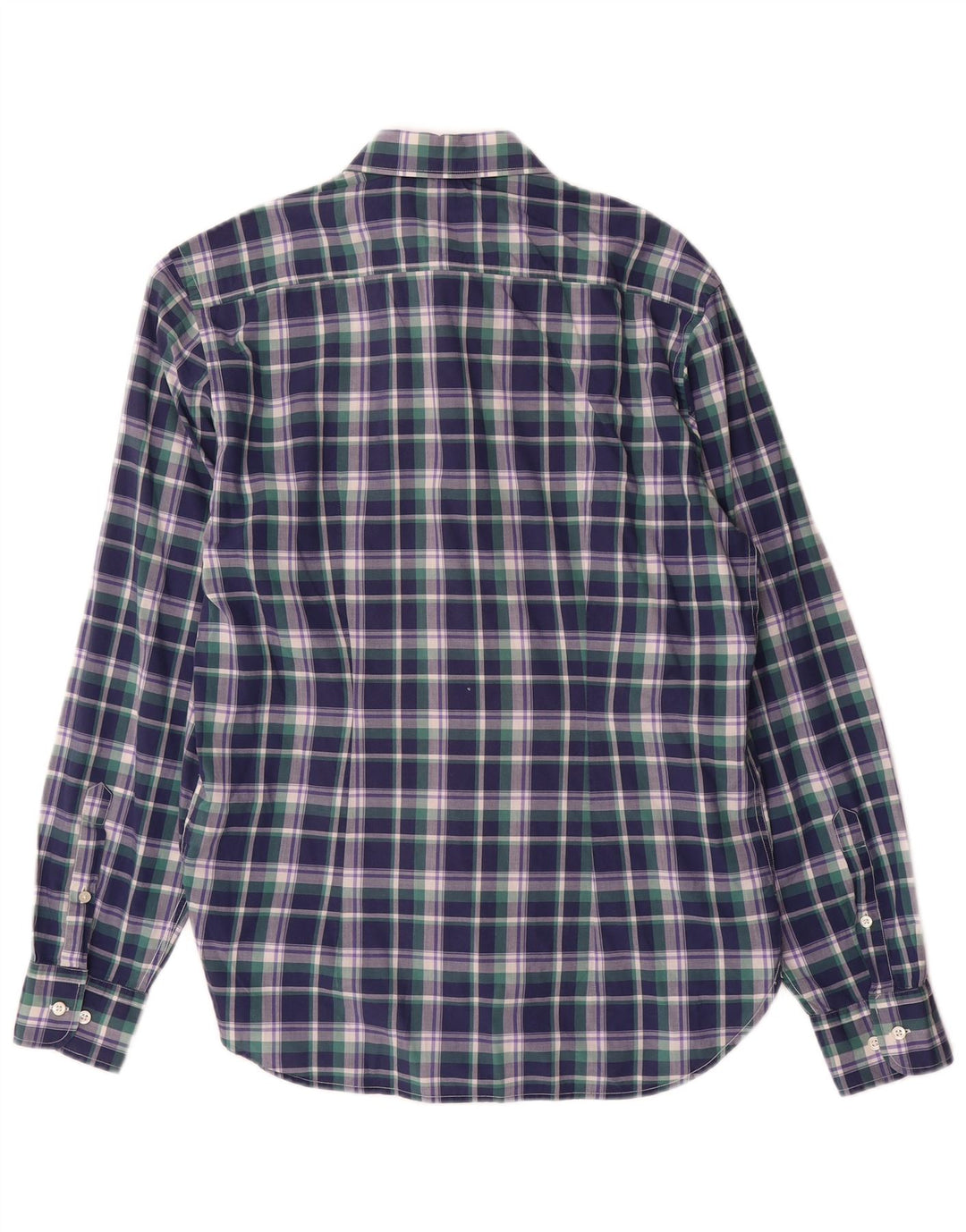 Camicia slim fit da uomo Henry Cottons taglia 39 cotone medio a quadri blu navy