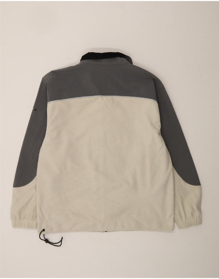IZOD Mens Fleece Jacket UK 40 Large Off White Colourblock Polyester Vintage Izod and Second-Hand Izod from Messina Hembry 