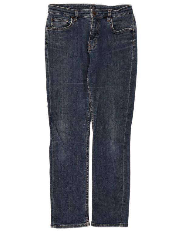 Crew Clothing Jeans dritti da donna UK 10 Small W28 L28 Blu
